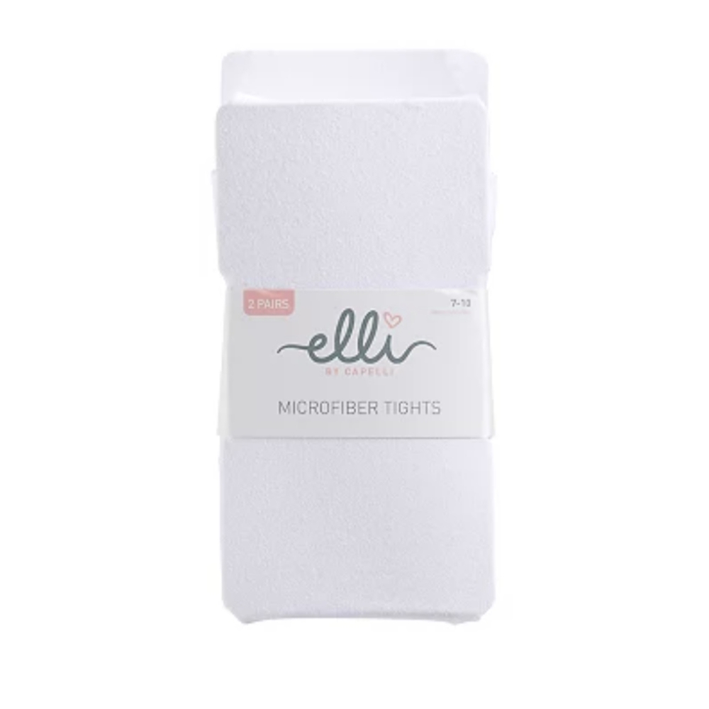 Elli by capelli kids white microfiber tights size 4-6x NEW WITH TAG,girls 2 pack